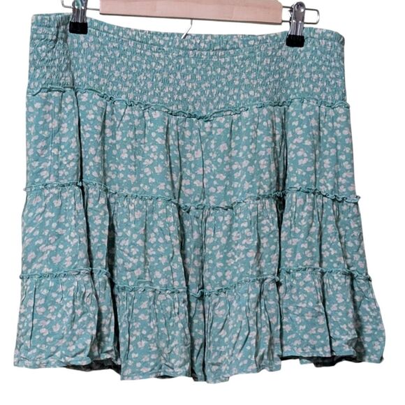 NWT American Eagle tiered ruffle ditzy floral skirt size Large whimsical fairy - Picture 1 of 10